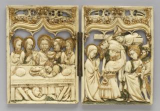 Openwork diptych, 1 register, 1 ogee arch across (plaques ajourées) (Front)