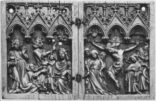 Diptych, 1 register, 3 arches across (plaquettes; frise d'arcatures) (Front)