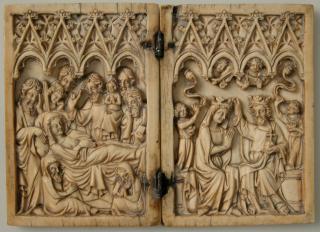 Diptych, 1 register, 4 arches across (plaquettes; frise d'arcatures) (Front)