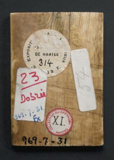 Panel, 1 register, 1 ogee arch across (plaquette) (Back)