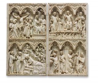 Diptych, 2 registers, 3 arches across (frise d'arcatures) (Front)