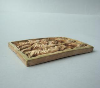 Wing, right (fragment of a diptych), 1 register, 3 arches across (frise d'arcatures; plaquette) (Side)