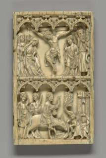 Wing, right (fragment of a diptych), 2 registers, 4 arches across (frise d'arcatures) (Front)