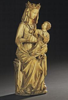 Statuette with band of rosettes (décor de roses); known as 'Vierge de Frigolet' and 'Vierge Martin Le Roy' (Front)
