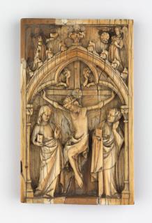 Wing, right (fragment of a diptych), 1 register, 1 arch across (plaquette; colonnettes) (Front)