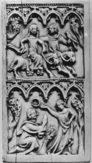 Writing tablets, 2 registers, 4 arches across (frise d'arcatures; tablettes à écrire) (Front)