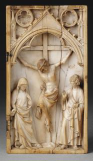 Wing, right (fragment of a diptych), 1 register, 1 arch across (plaquette) (Front)