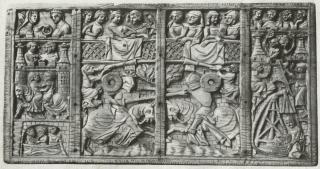 Lid (fragment of a casket), 1 register (coffret) (Front)