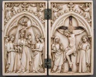 Diptych, 1 register, 1 arch across (plaquettes) (Front)