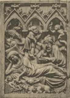 Wing, left (fragment of a diptych), 1 register, 3 arches across (plaquette; frise d'arcatures) (Front)