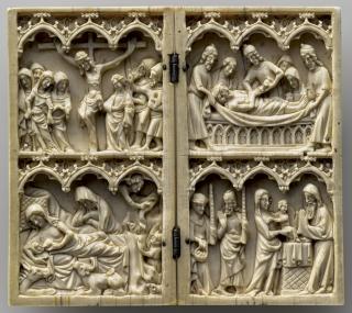 Diptych, 2 registers, 3 arches across (frise d'arcatures) (Front)