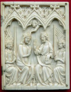 Wing, right (fragment of a diptych), 1 register, 3 arches across (plaquette; frise d'arcatures) (Front)