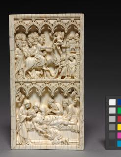 Wing, right (part of a diptych), 2 registers, 5 arches across (frise d'arcatures) (Front)