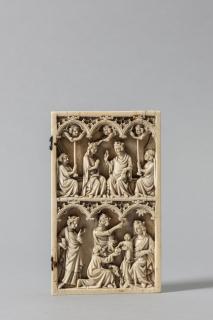 Wing, right (fragment of a diptych), 2 registers, 3 arches across (frise d'arcatures) (Front)