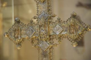 Oval medallions (17) decorating an altar cross or processional cross (Back, detail)