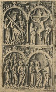 Diptych, 2 registers, 2 arches across (colonnettes; frise d'arcatures) (Wing, left)