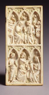 Wing, right (fragment of a diptych), 2 registers, 3 arches across (frise d'arcatures) (Front)