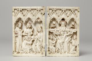 Diptych, 1 register, 3 arches across (frise d'arcatures; plaquettes) (Front)
