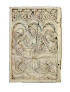 Wing, left (fragment of a diptych), 1 register, 3 arches across (plaquette; frise d'arcatures) (Front)