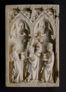 Wing, left (fragment of a diptych), 1 register, 2 arches across (frise d'arcatures; plaquette) (Front)