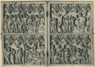 Diptych, 2 registers, 4 paired arches across (frise d'arcatures) (Front)