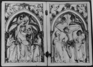 Diptych, 1 register, 1 arch across (plaquettes) (Front)