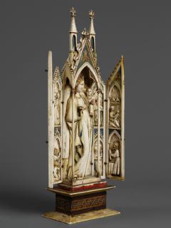 Gabled polyptych (tabernacle; frise d'arcatures; colonnettes) (Front (open))