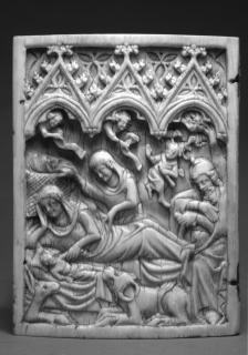 Wing, left (fragment of a diptych), 1 register, 3 arches across (plaquette; frise d'arcatures) (Front)