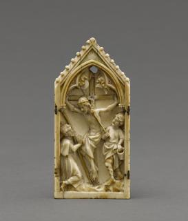 Gabled panel (fragment of a triptych), 1 register, 1 arch across (Front)