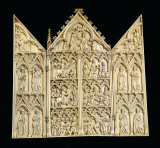 Gabled triptych (frise d'arcatures; colonnettes) (Front)