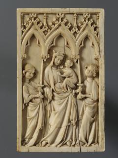 Panel (from a devotional booklet or a set of writing tablets), 1 register, 3 arches across (tablette à écrire; plaquette; frise d'arcatures) (Front)