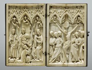 Diptych, 1 register, 3 arches across (plaquette; frise d'arcatures) (Front)