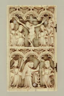 Wing, left (fragment of a diptych), 2 registers, 3 arches across (frise d'arcatures) (Front)