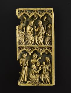 Wing, right (part of a diptych), 2 registers, 3 arches across (plaquette; frise d'arcatures) (Front)
