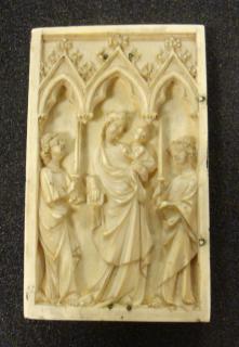 Wing, left (fragment of a diptych), 1 register, 3 arches across (frise d'arcatures; plaquette) (Front)