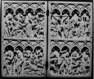 Diptych, 2 registers, 4 arches across (plaquette; frise d'arcatures) (Front)