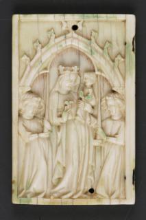 Wing, left (fragment of a diptych), 1 register, 1 arch across (plaquette) (Front)