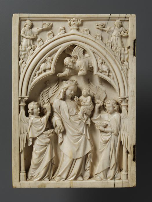 Diptych, 1 register, 1 arch across (plaquettes) (Wing, left)