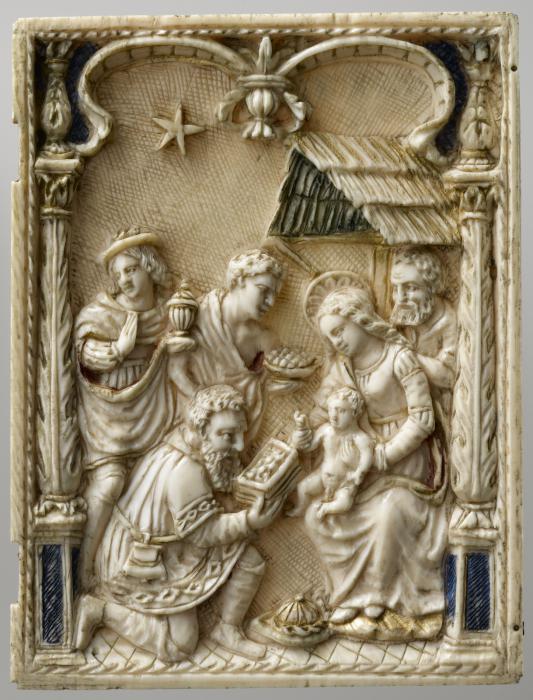 Diptych, 1 register, 1 arch across (plaquette) (Wing, right)