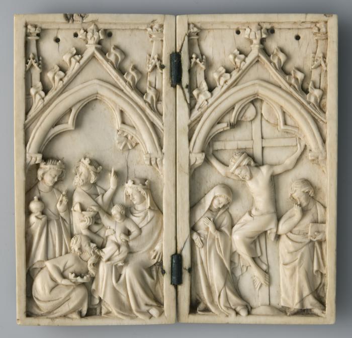 Diptych, 1 register, 1 arch across (plaquette) (Front)
