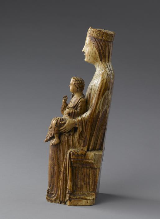 Statuette; Moussac Virgin and Child (Vierge à l'enfant de Moussac) (Side)