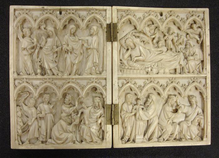 Diptych, 2 registers, 4 arches across (frise d'arcatures, colonnettes ) (Front)