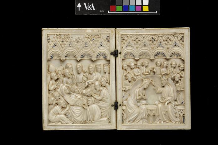 Diptych, 1 register, 4 arches across (plaquettes; frise d'arcatures) (Front)