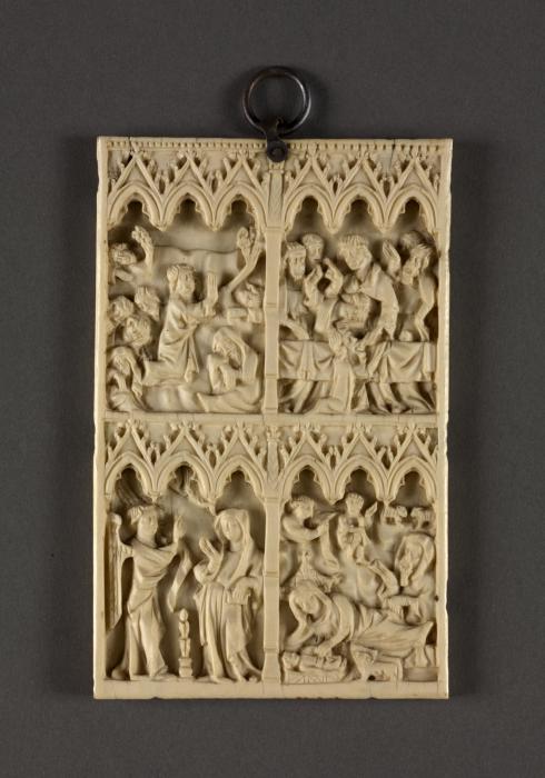 Wing, left (part of a diptych), 2 registers, 6 arches across (frise d'arcatures) (Front)