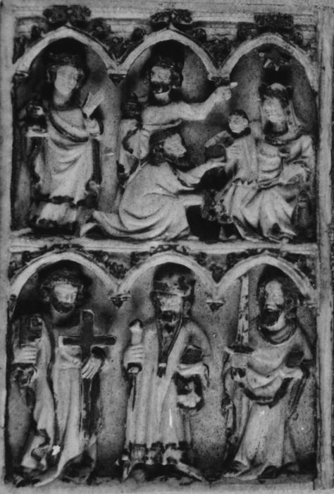 Diptych, 2 registers, 3 arches across (frise d'arcatures) (Wing, left)