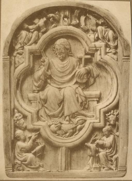 Double-sided panel, 1 register, 3 arches across, with quatrefoil (frise d'arcatures; plaquette; quatre-feuilles) (Side 2)
