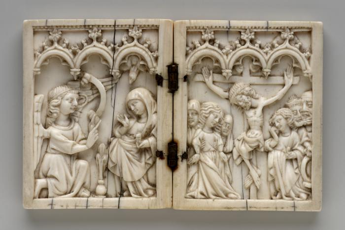 Diptych, 1 register, 3 arches across (plaquettes; frise d'arcatures) (Front)