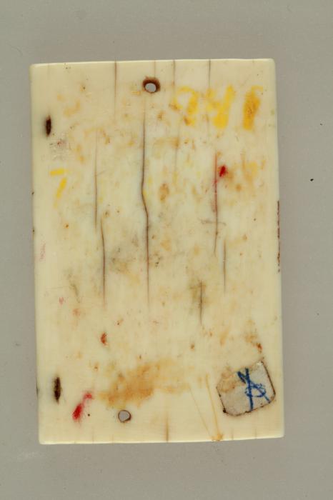 Wing, left (fragment of a diptych), 1 register, 1 arch across (plaquette) (Back)