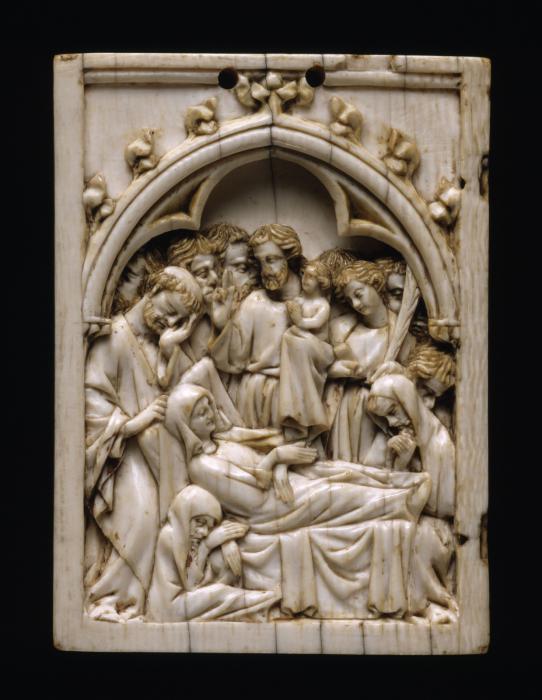 Wing, left (part of a diptych), 1 register, 1 arch across (plaquette) (Front)