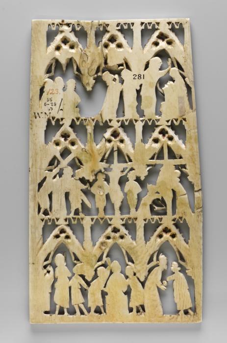 Openwork panel, 3 registers, 3 arches across (frise d'arcatures; plaque ajourée) (Back)